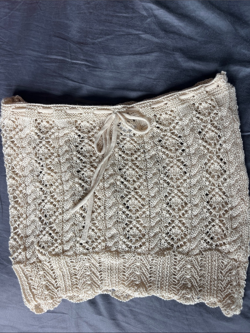Women’s Crochet Swim Coverup Skirt in Cream